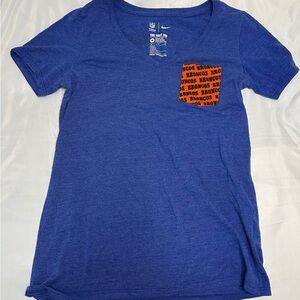 Nike Blue Tee with Orange Broncos Pocket